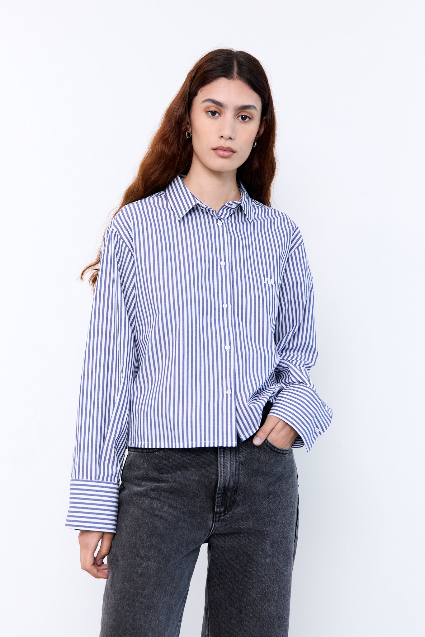 PIPPA SHIRT|Blue Striped
