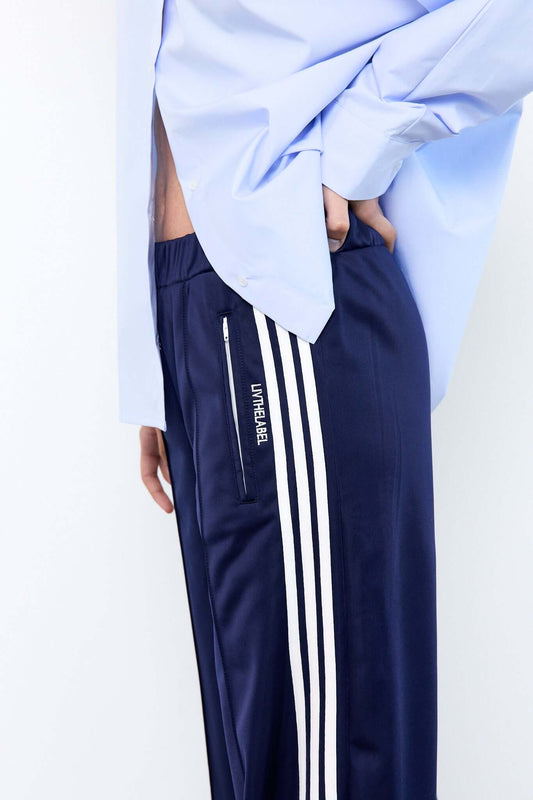 Navy tracksuit with white stripes