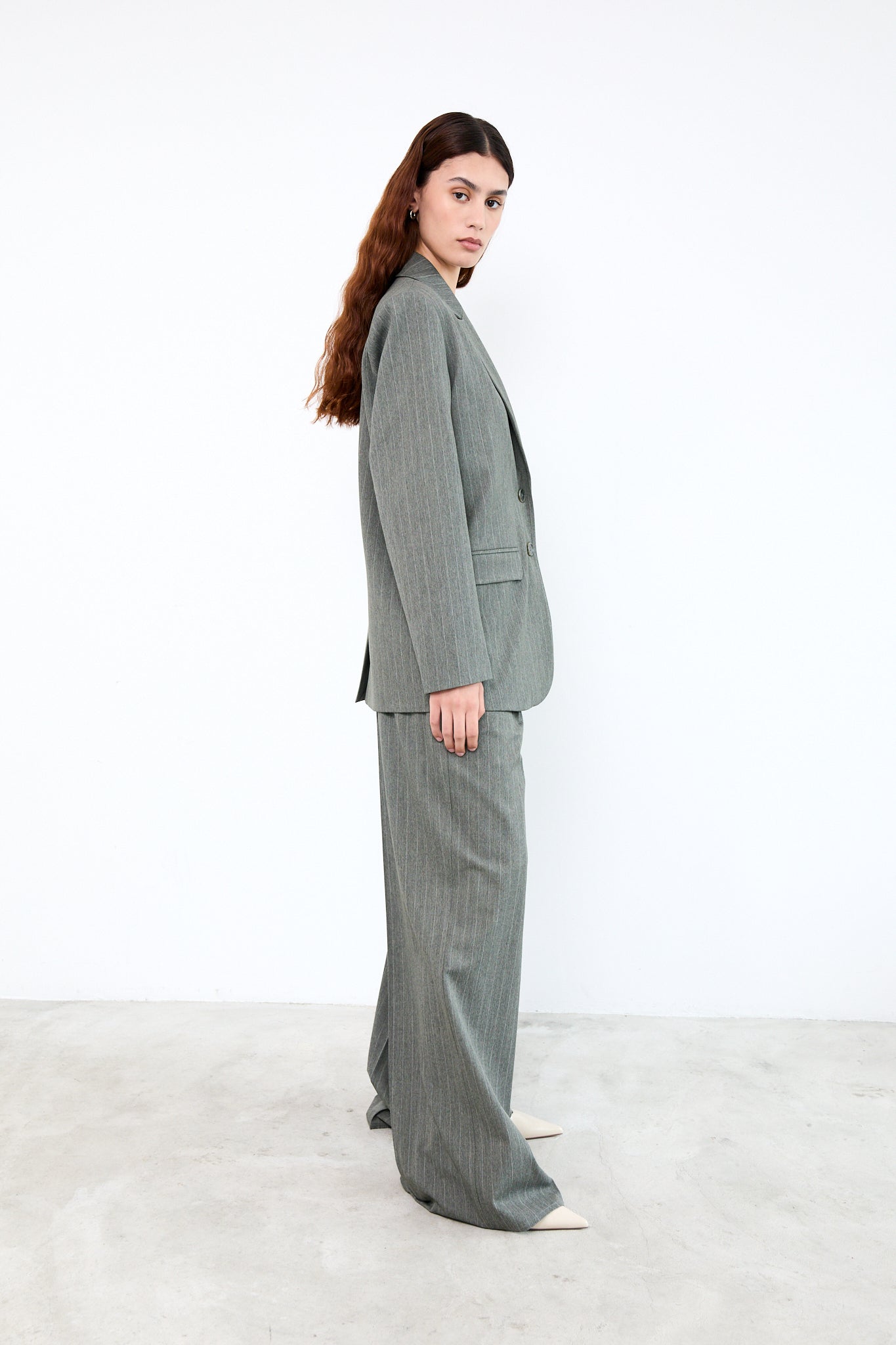 LOGAN PANTS|Green pinstripes