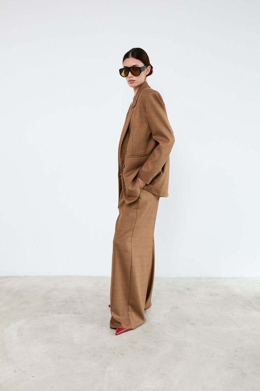 Person wearing a brown suit