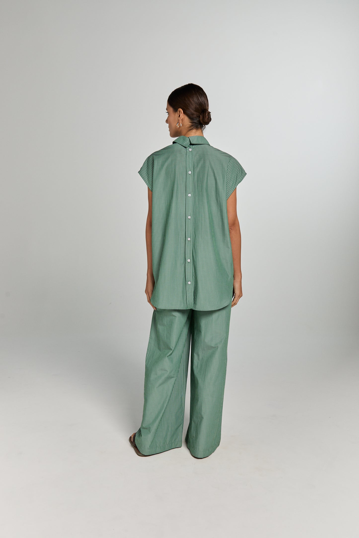 LEONIE PANTS | GREEN STRIPES
