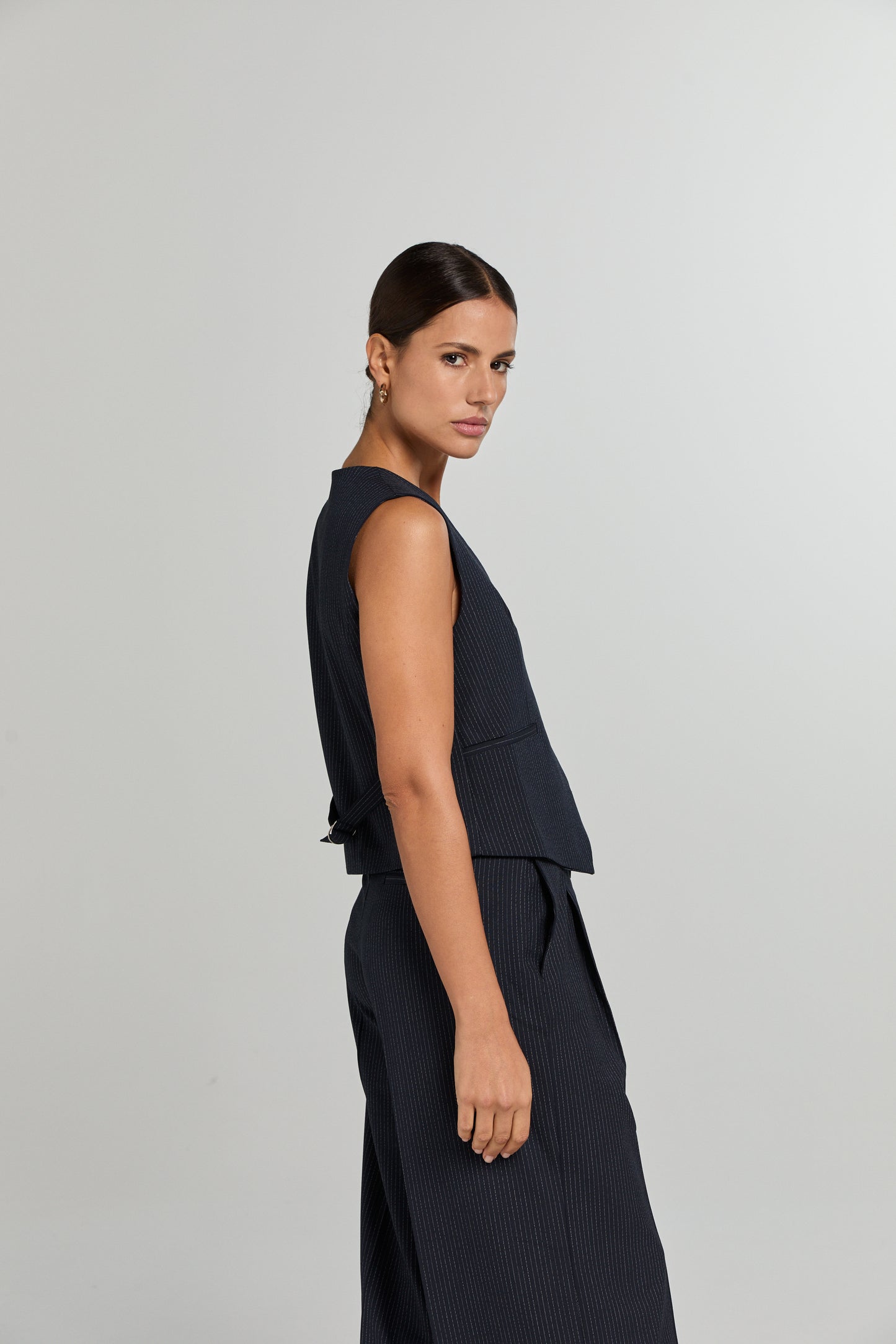 HOPE GILET | MARINE PINSTRIPE