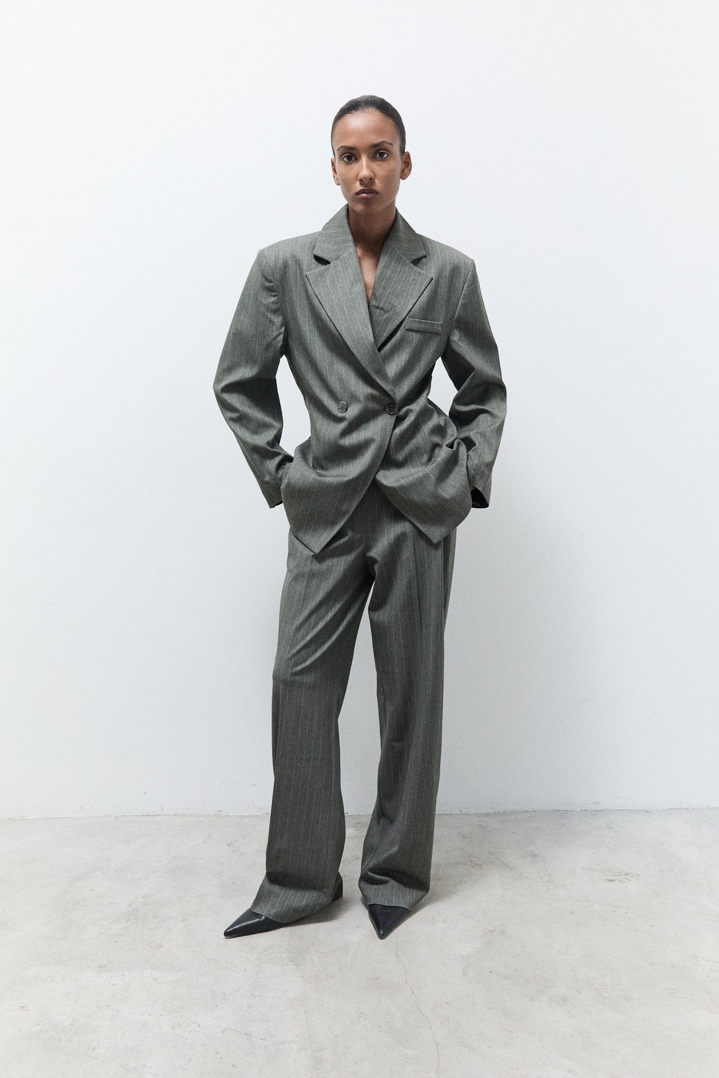 JOOLS BLAZER|Green pinstripes