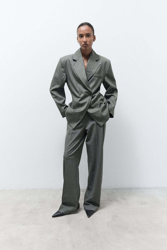 JOOLS BLAZER | Green pinstripes