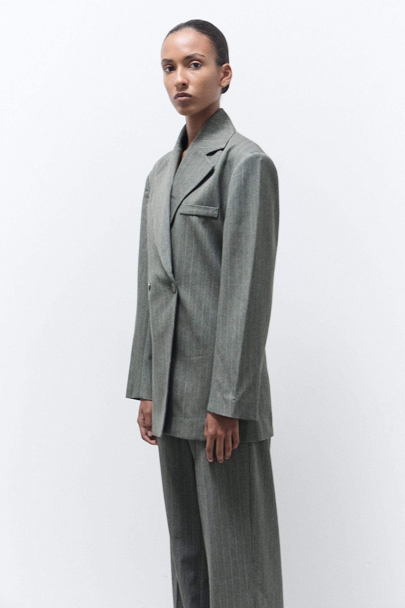 JOOLS BLAZER|Green pinstripes