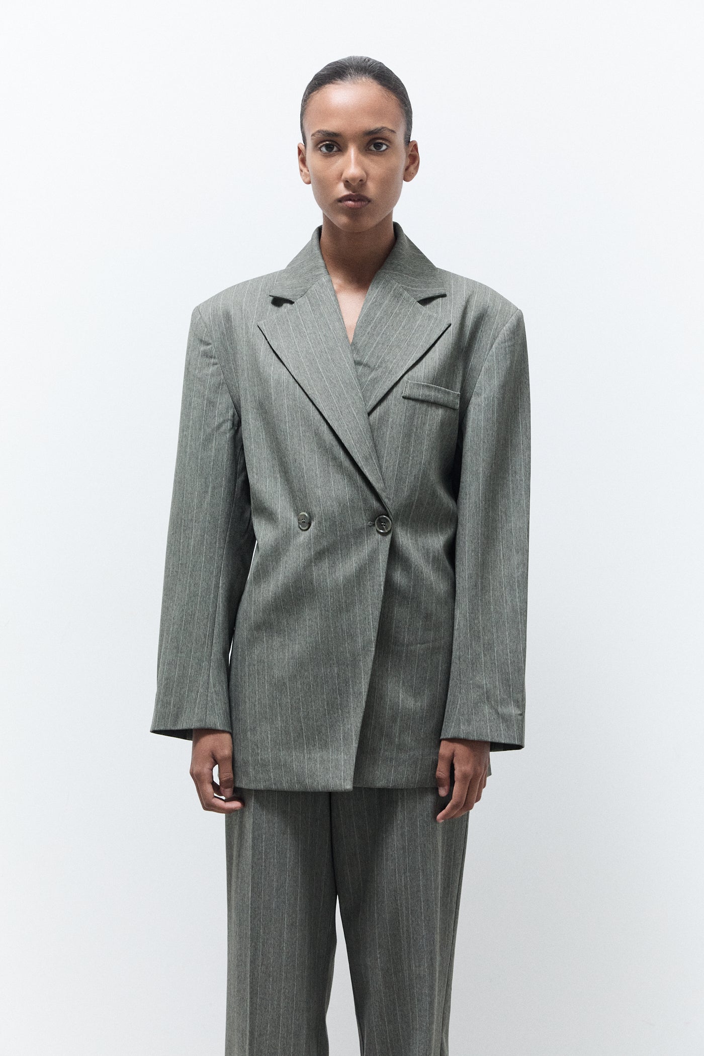 JOOLS BLAZER|Green pinstripes