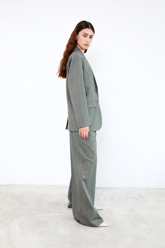 LOGAN PANTS|Green pinstripes