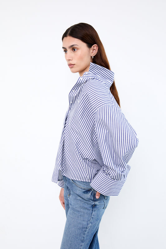 ELLE SHIRT|Blue Striped