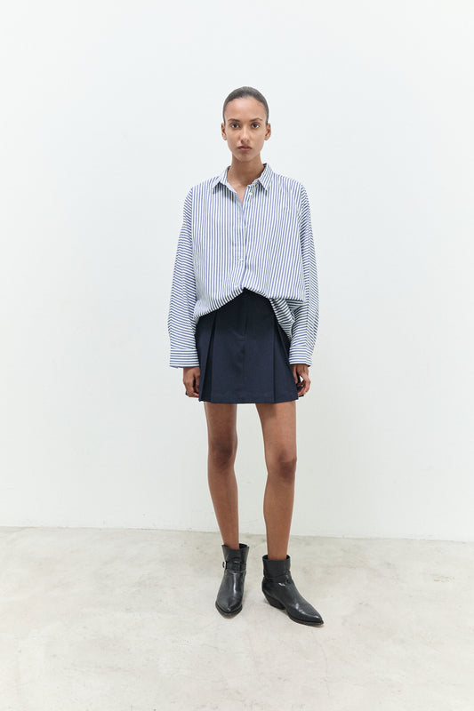 MILEY SHIRT|Inkblue striped
