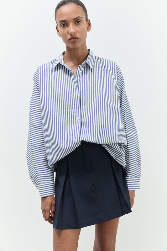 MILEY SHIRT|Inkblue striped