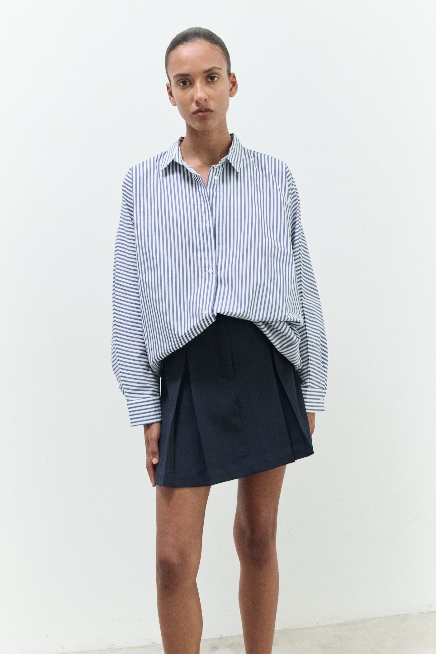 MILEY SHIRT|Inkblue striped