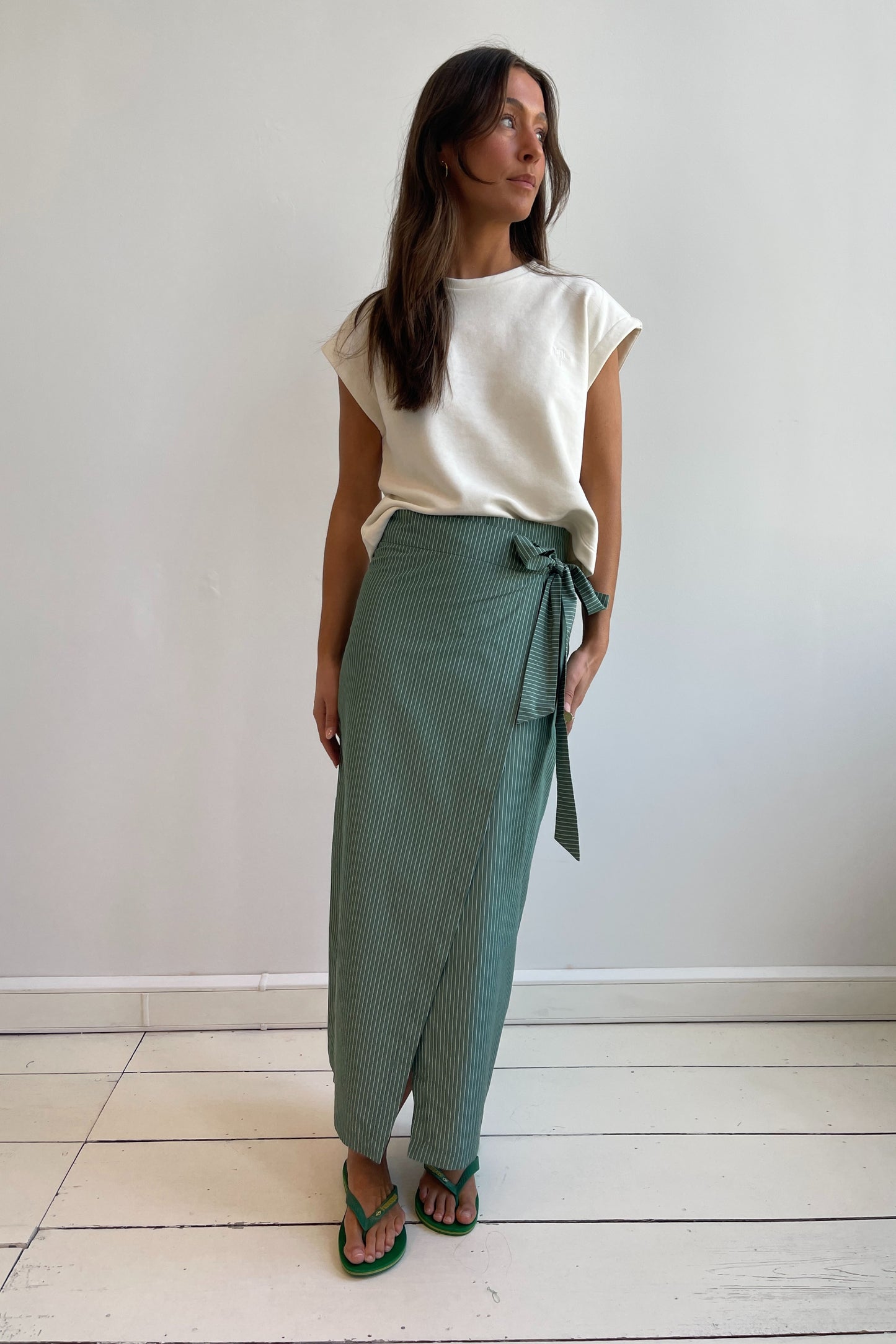 PIXIE SKIRT | GREEN STRIPES