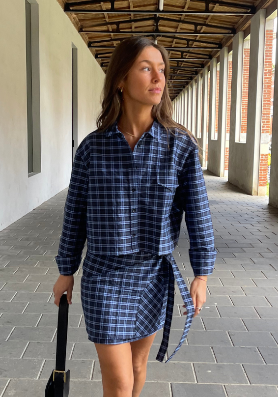  Christie Blouse Blue Checked