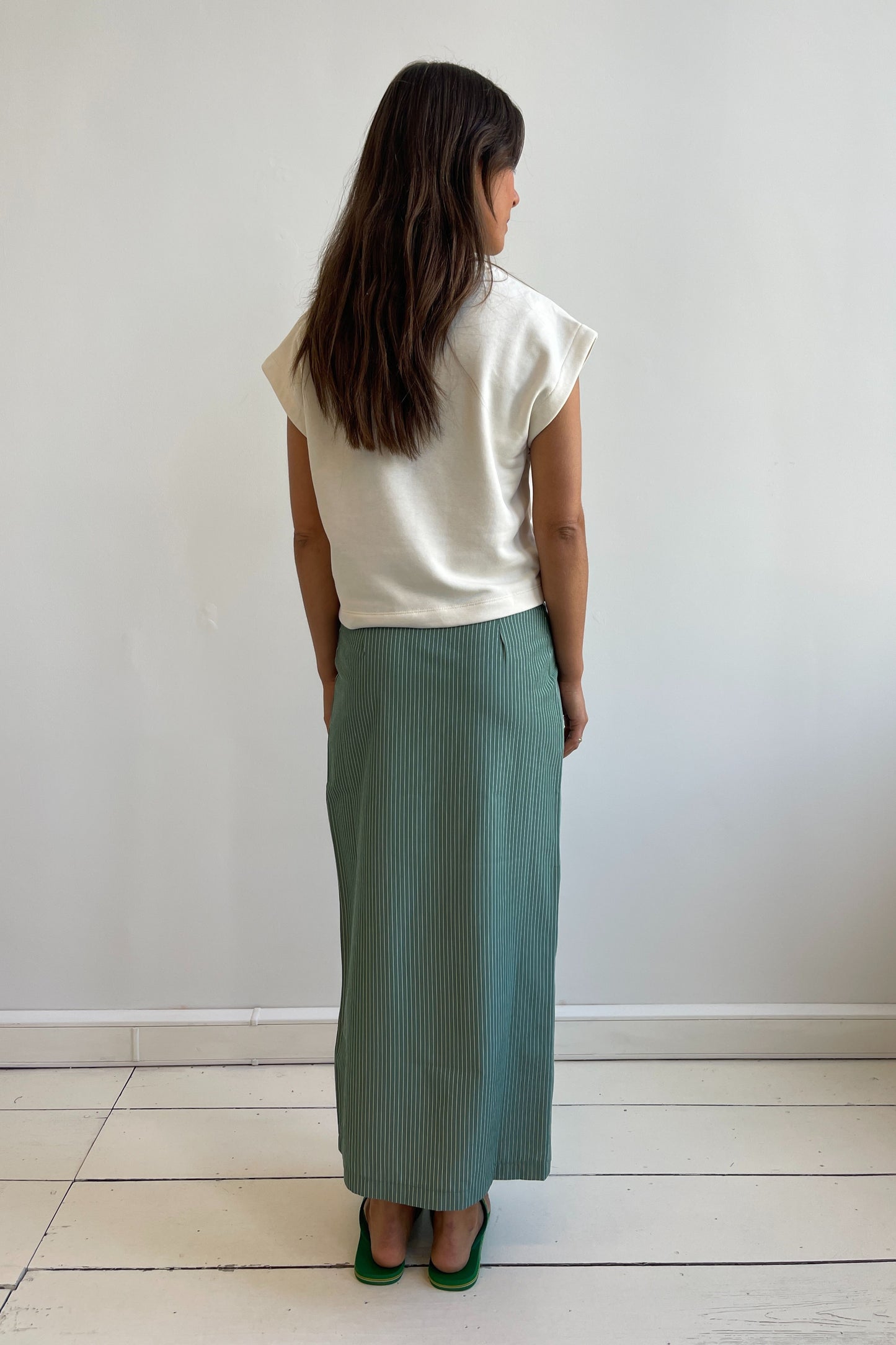 PIXIE SKIRT | GREEN STRIPES
