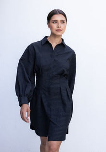  LIV DRESS NEARLY BLACK CHECKED