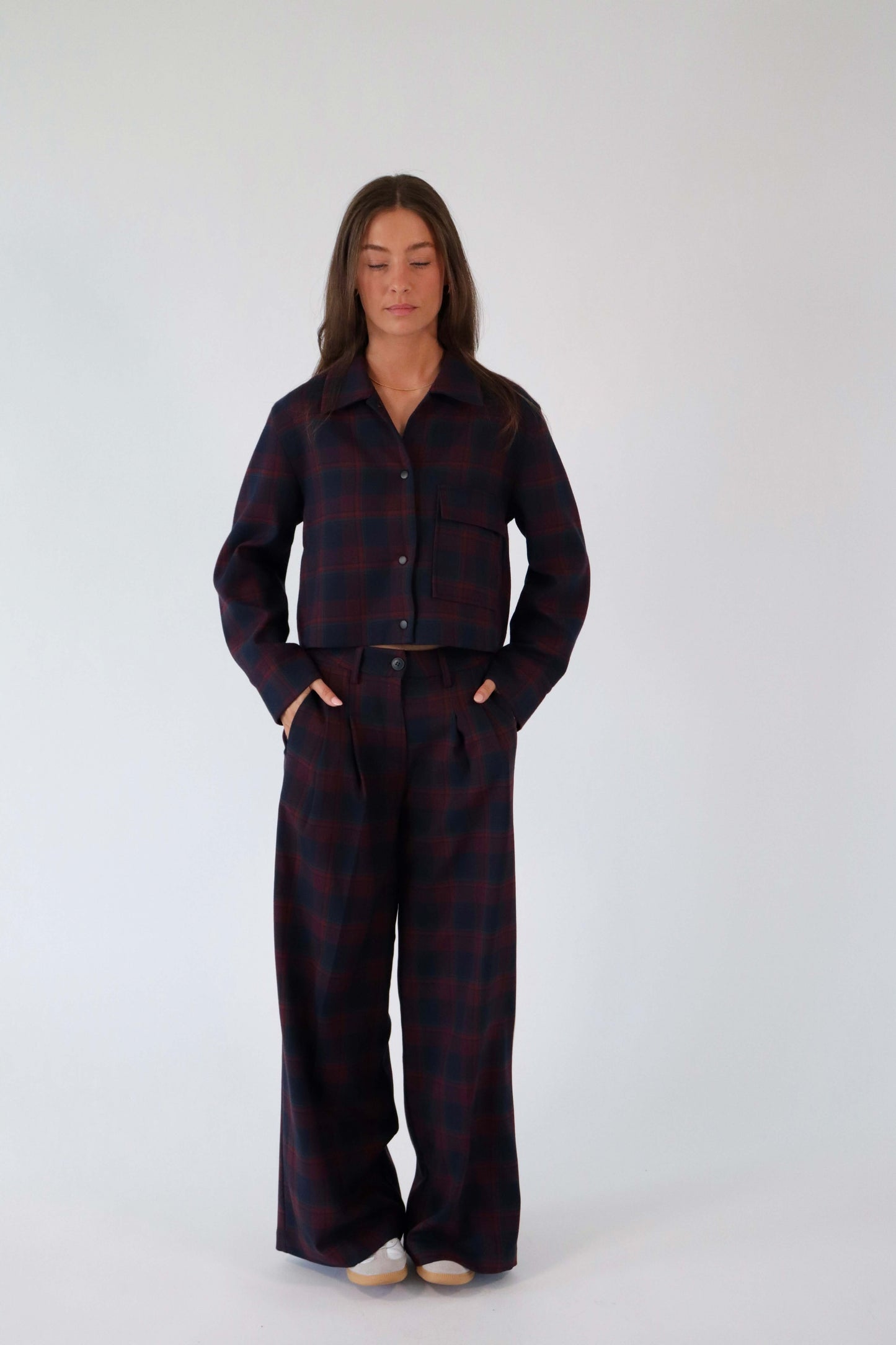 LOGAN|Blue & Burgundy Checked