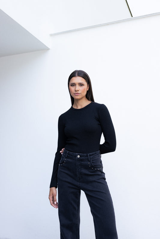 DANIEL LONGSLEEVE TOP IN RIBBED COTTON|BF24