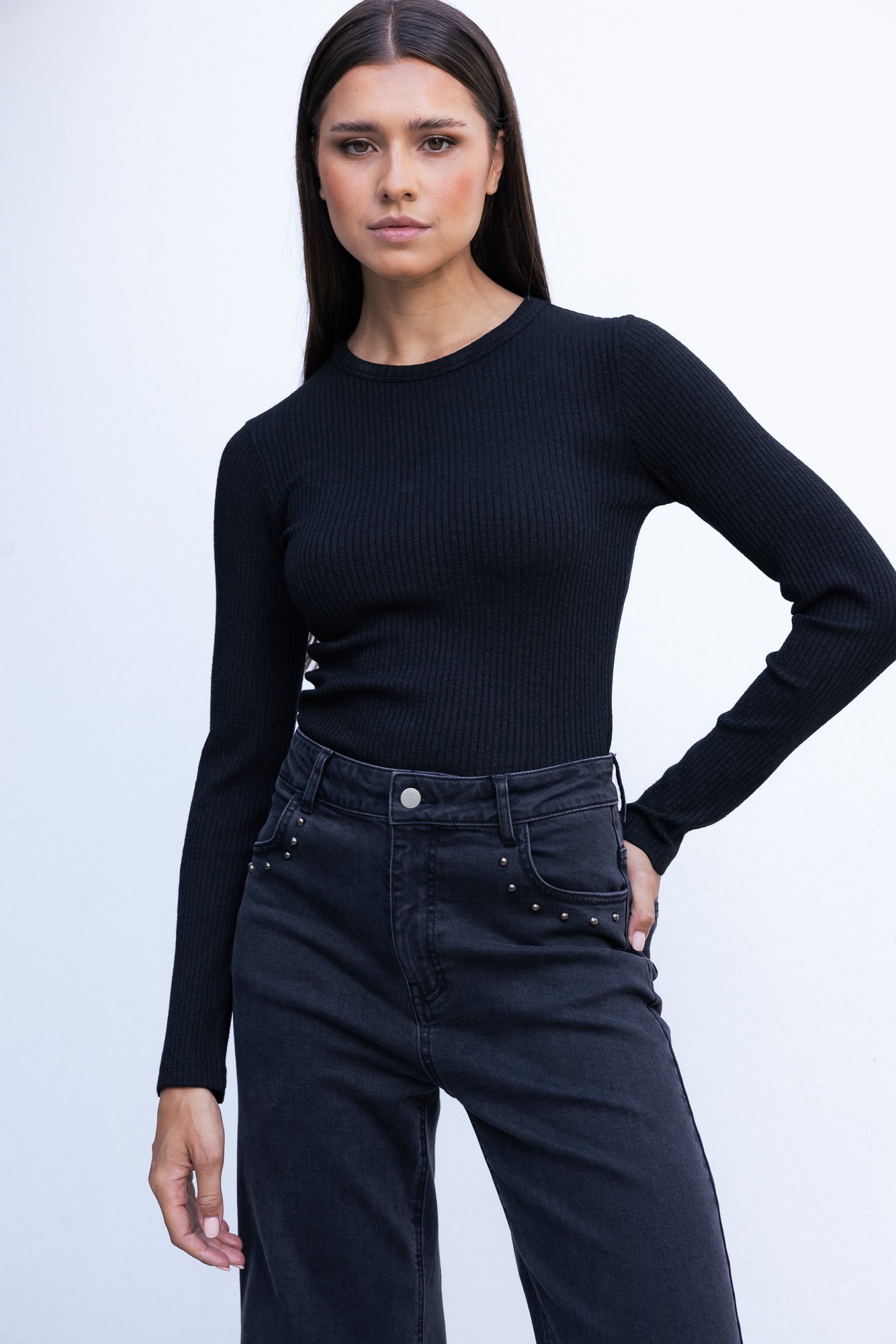 DANIEL LONGSLEEVE TOP IN RIBBED COTTON|BF24