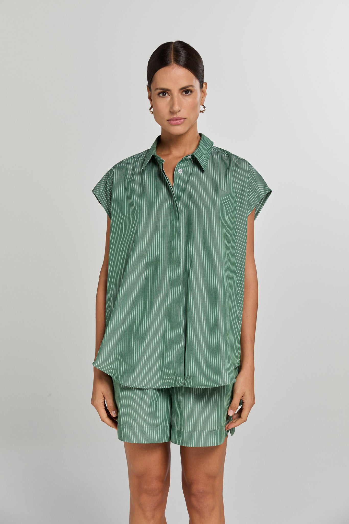 ALBA SHIRT | GREEN STRIPES