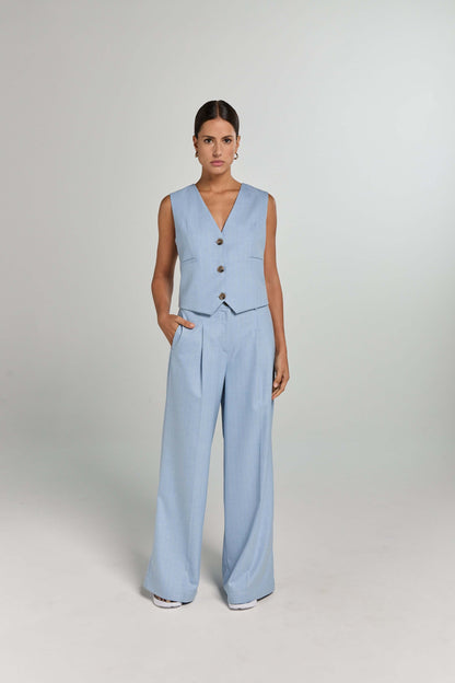 LOGAN PANTS | LIGHT BLUE PINSTRIPE