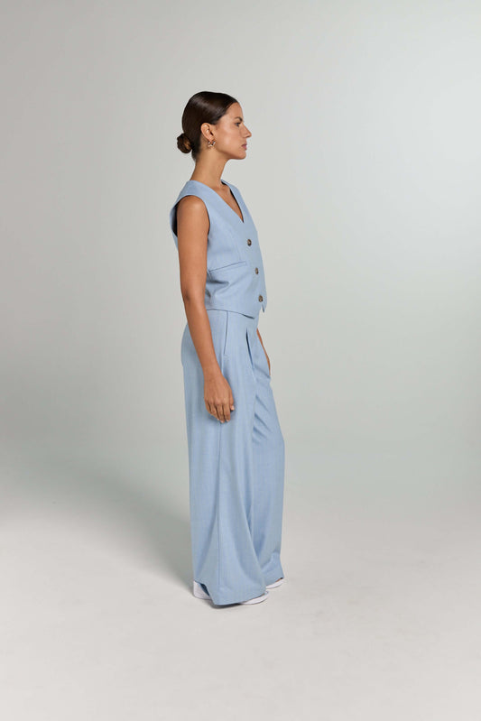 LOGAN PANTS | LIGHT BLUE PINSTRIPE