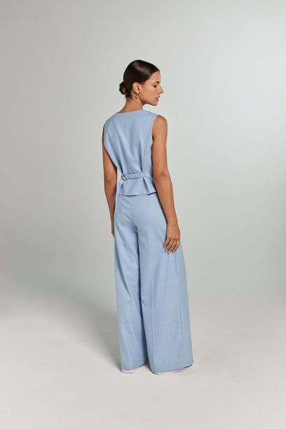 LOGAN PANTS | LIGHT BLUE PINSTRIPE