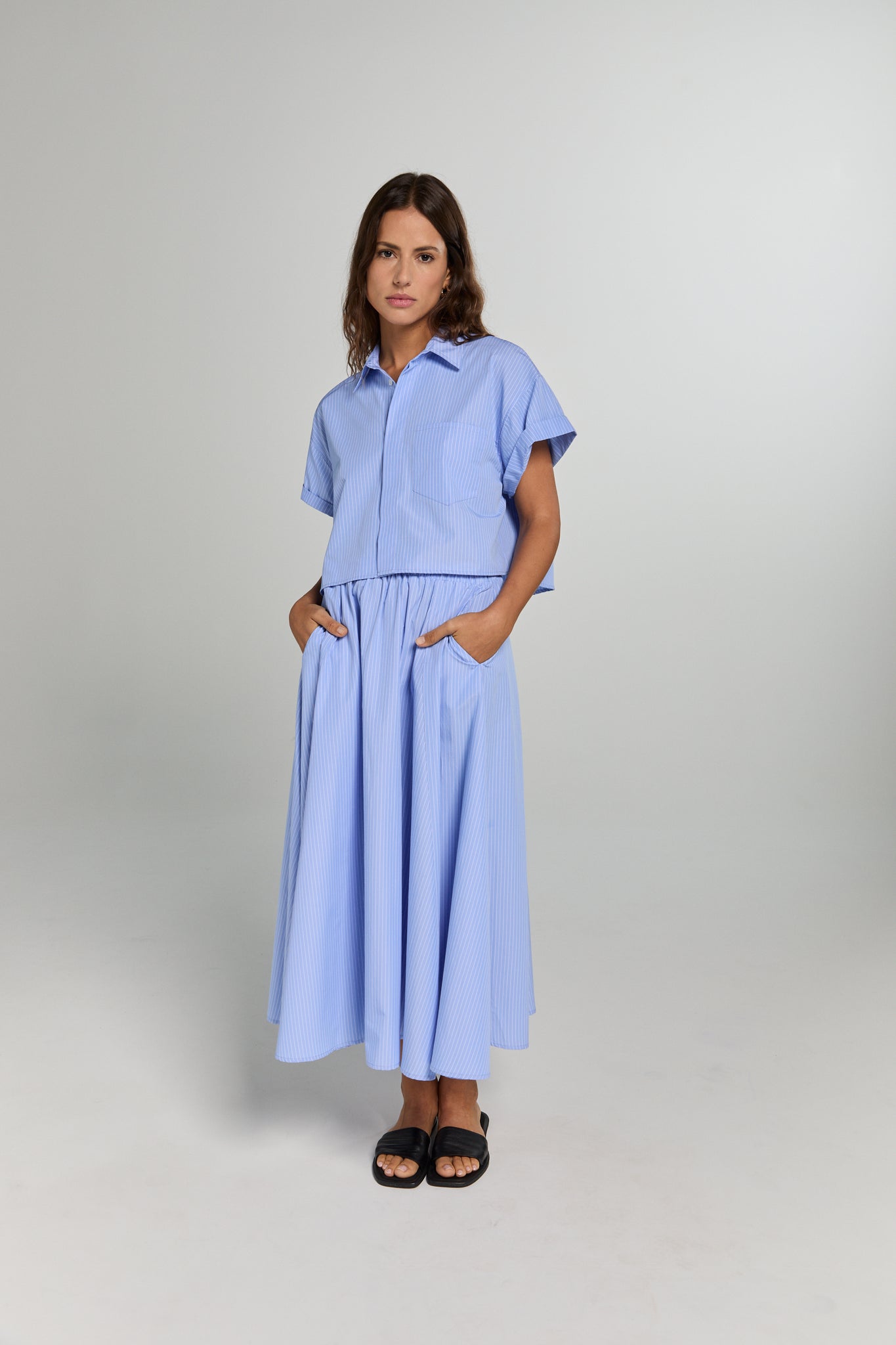 DILAN SKIRT | LIGHT BLUE STRIPES