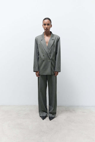 INDY BLAZER | Green pinstripes