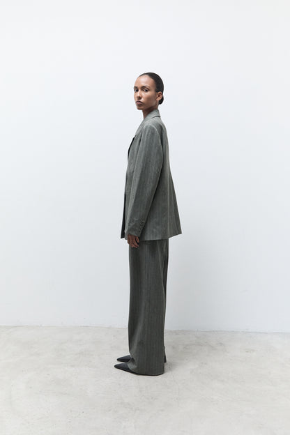 INDY BLAZER | Green pinstripes