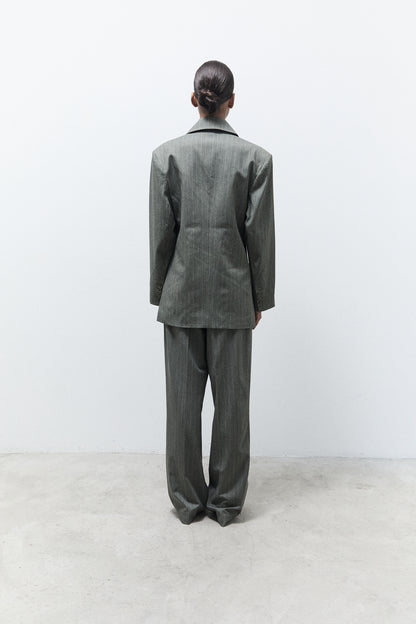 JOOLS BLAZER|Green pinstripes