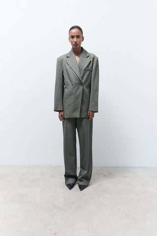 JOOLS BLAZER | Green pinstripes