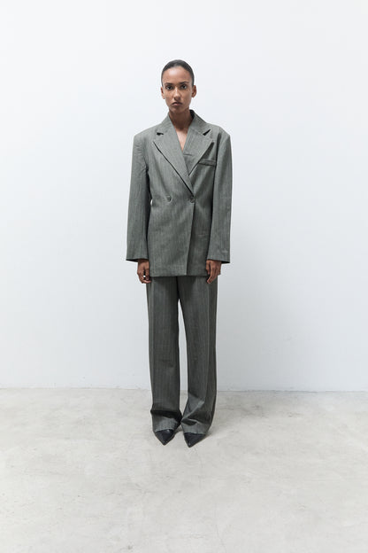 JOOLS BLAZER|Green pinstripes