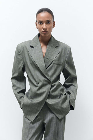 JOOLS BLAZER | Green pinstripes