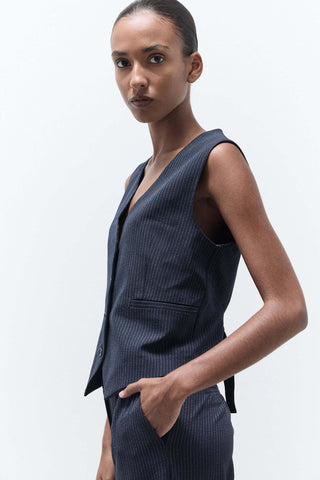 HOPE GILET | MARINE PINSTRIPE