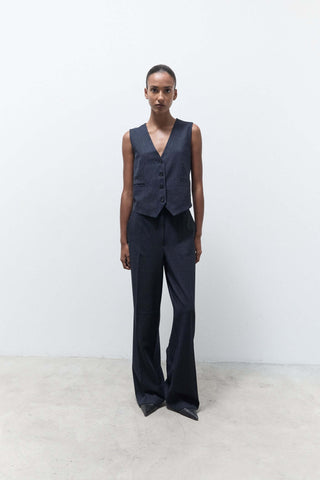 HOPE GILET | MARINE PINSTRIPE