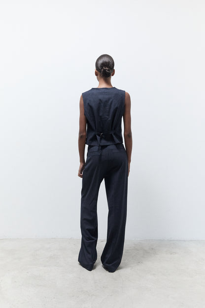 HOPE GILET | MARINE PINSTRIPE