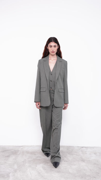 women with gray suit