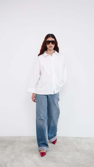 white oversized shirt