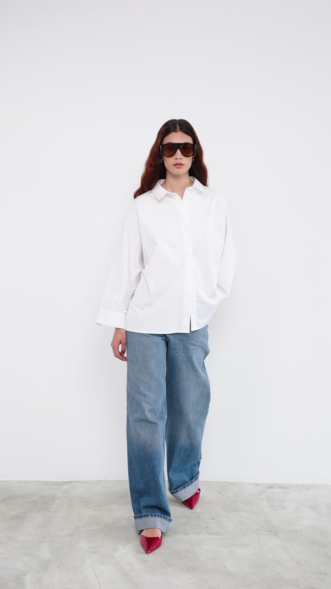 woman wearing a white shirt