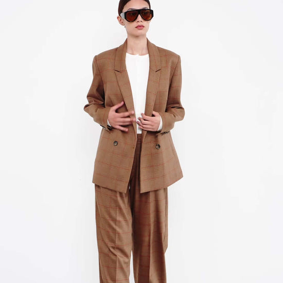 brown blazer suit