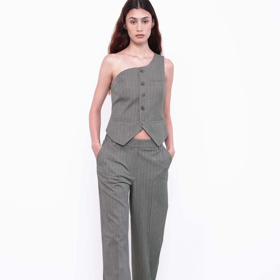 women with gray suit