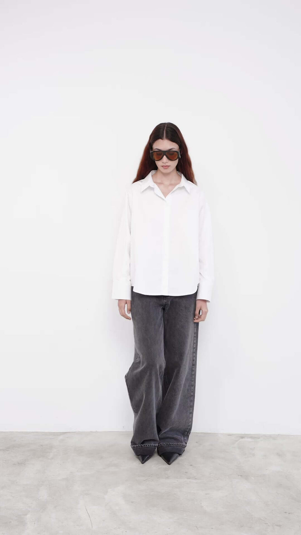 women wearing white oversize tshirt